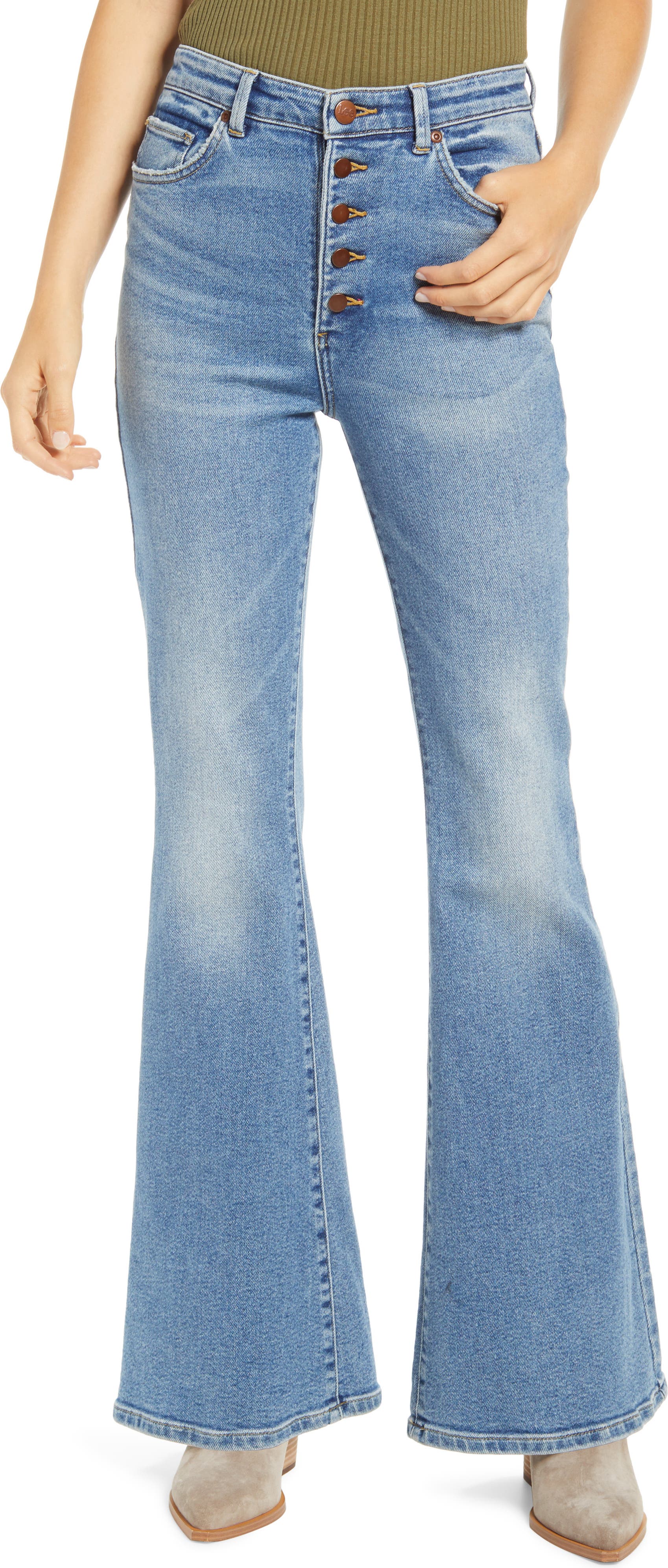 STYLE & CO Dark Wash Denim Flare Jeans CHOOSE YOUR SIZE High-Rise